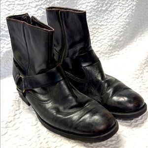 Chaps Black Leather Men's Boots